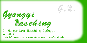 gyongyi masching business card