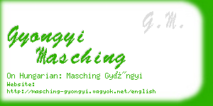 gyongyi masching business card